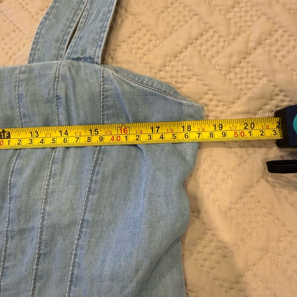Veronica Beard Light Blue Denim Button Detail Tank Sz 10 - Picture 5 of 12